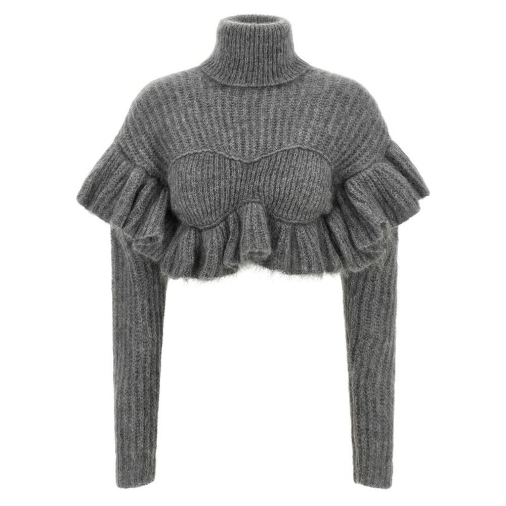 Elisabetta Franchi Gray Mohair Women's Cardigan